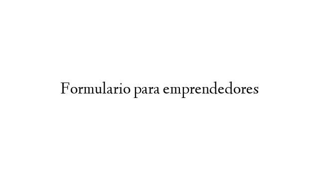 Formulario para emprendedores