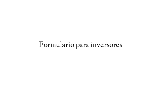 Formulario para inversores